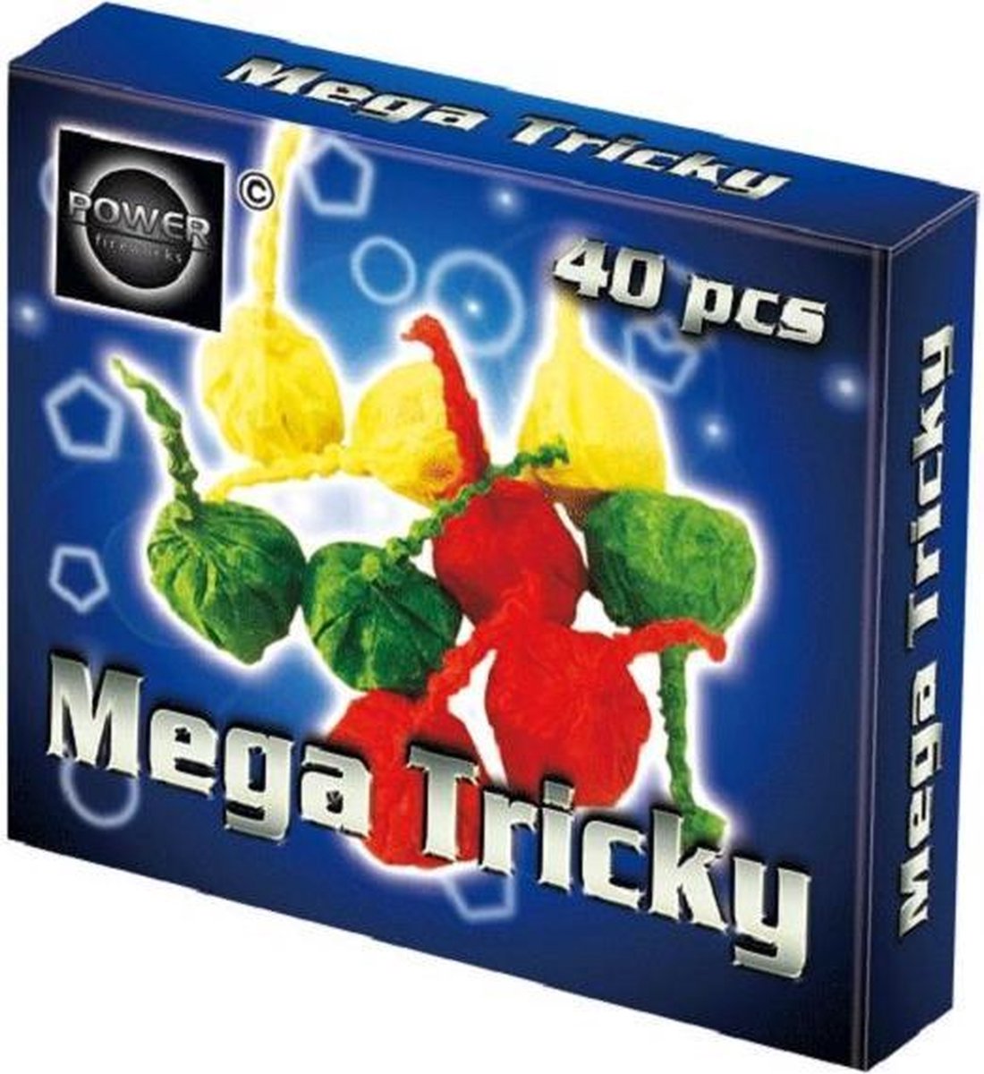 Mega Tricky | knalerwten | gekleurd | 40 stuks in doosje | vuurwerk | oud en nieuw